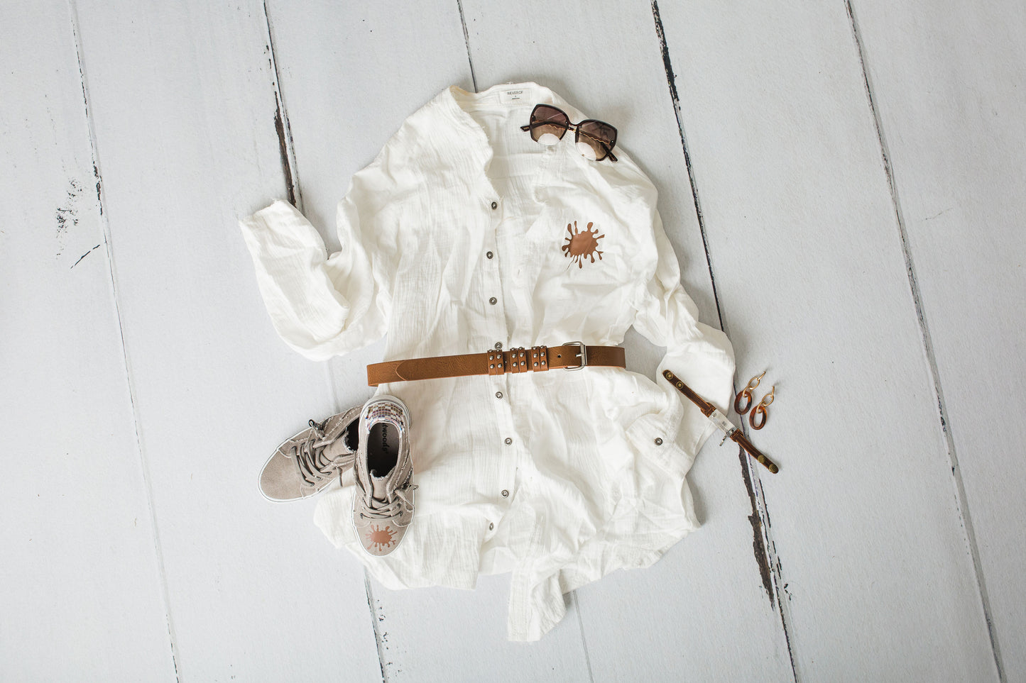 BUTTON DOWN TUNIC DRESS WITH POCKETS