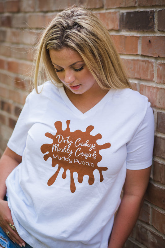 Dirty Cowboys Muddy Cowgirls Women's Relaxed Jersey V-Neck