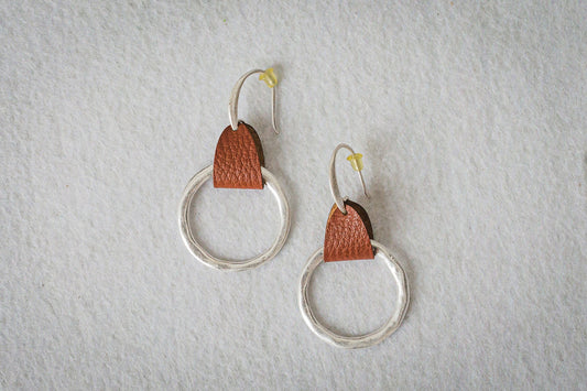 Earrings with Leather Accent