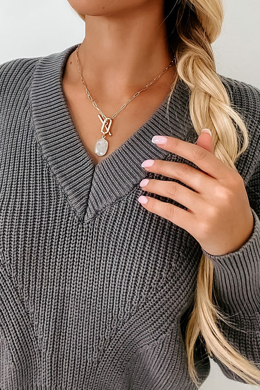 Stone Detail Charm Necklace