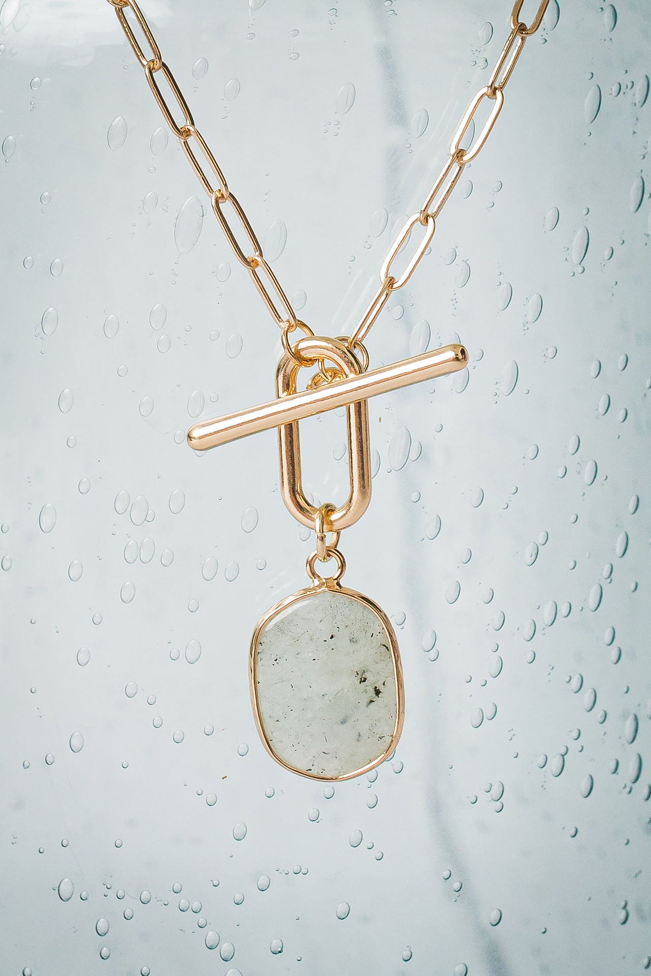 Stone Detail Charm Necklace